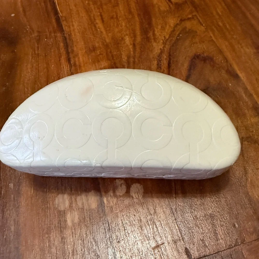 Coach Beige Clamshell Sunglass Case